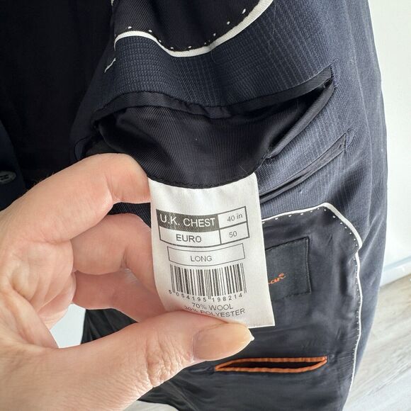 Ben Sherman Blue Two Button Blazer - Picture 3 of 6